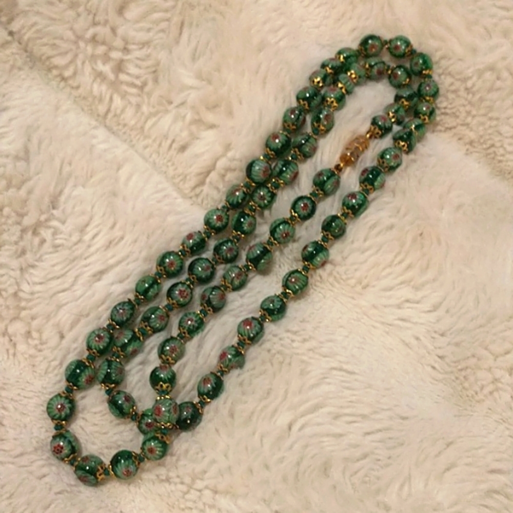 Vintage Murano glass bead necklace